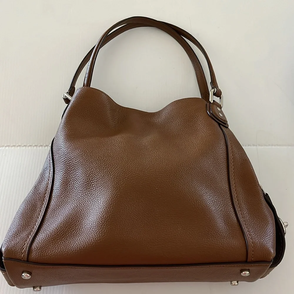 Classic Coach Edie 31 Saddle Tan Leather Double Handled Shoulder Bag - Picture 2 of 16